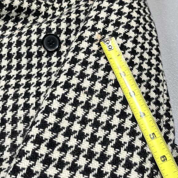 J Crew Trench coat Size 10 Houndstooth Belted Wool Blend Long Lined FLAWS - Picture 16 of 16